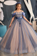 Illusion Off The Shoulder Tulle Puff Cuff Flower Girl Dresses 745558231696