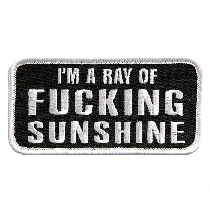 I'm a Ray of Fing Sunshine Patch 4 Inch: Description
Leathers I'm A Ray of Sunshine Embroidered 4" x 2" Patch A 4"W x 2"H emb