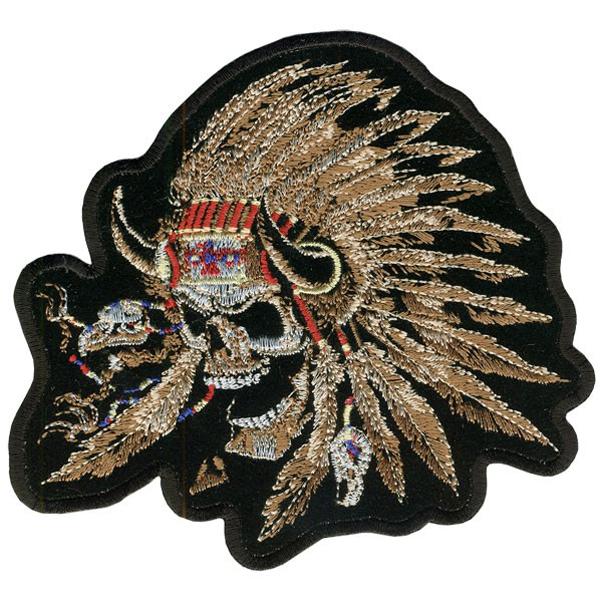 Indian Skull Patch: Description
Heat-sealed backing for easy iron-on application
