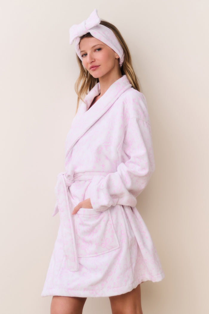 Indie Cotton Bow Print Bath Robe