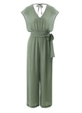 Jumpsuit APLA Iota Crinkled Belted Jumpsuit Green Apoella