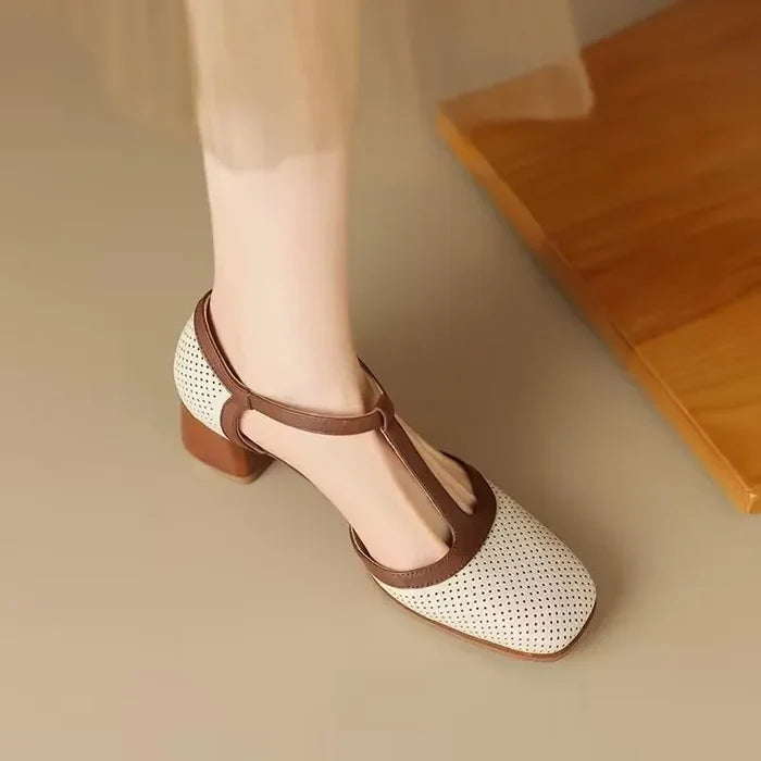Isava Mid Heel Shoes Real Leather