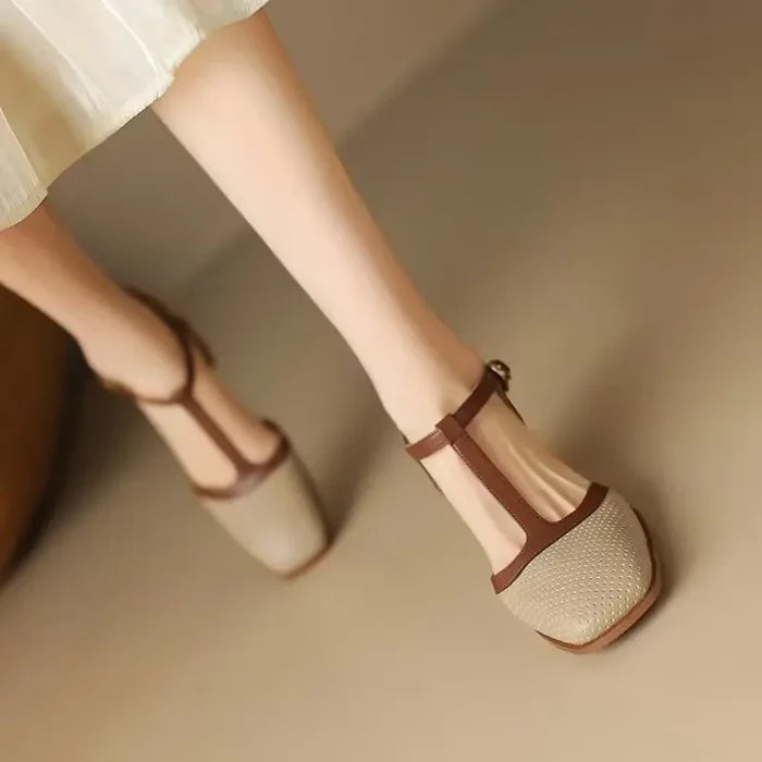 Isava Mid Heel Shoes Real Leather