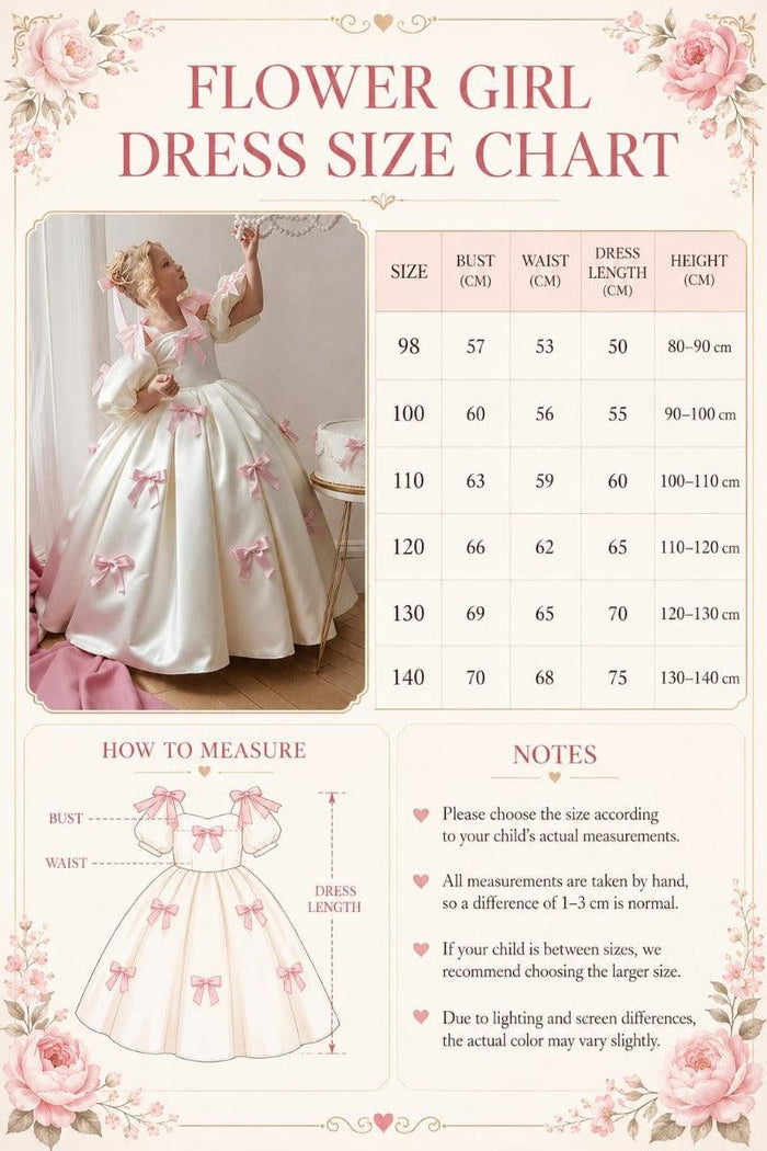 Ivory Satin Cold Shoulder Pink Bows Floor Length Flower Girl Dresses 1035700305747