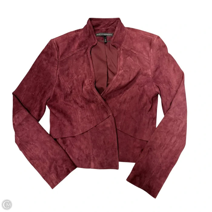 Jacket Leather By White House Black Market In Maroon, Size: S