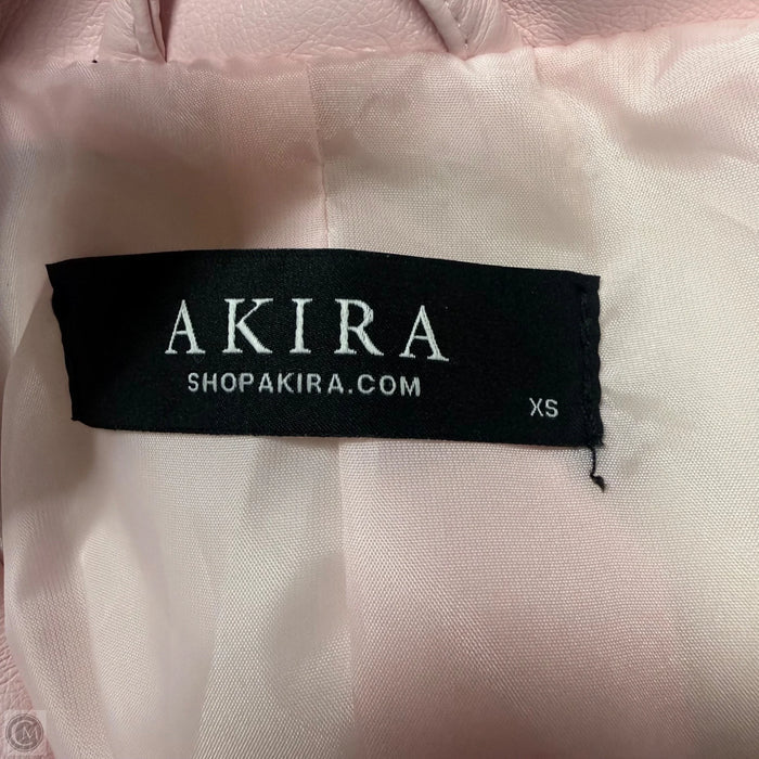 Jacket Moto By Akira In Pink, Size: Xs