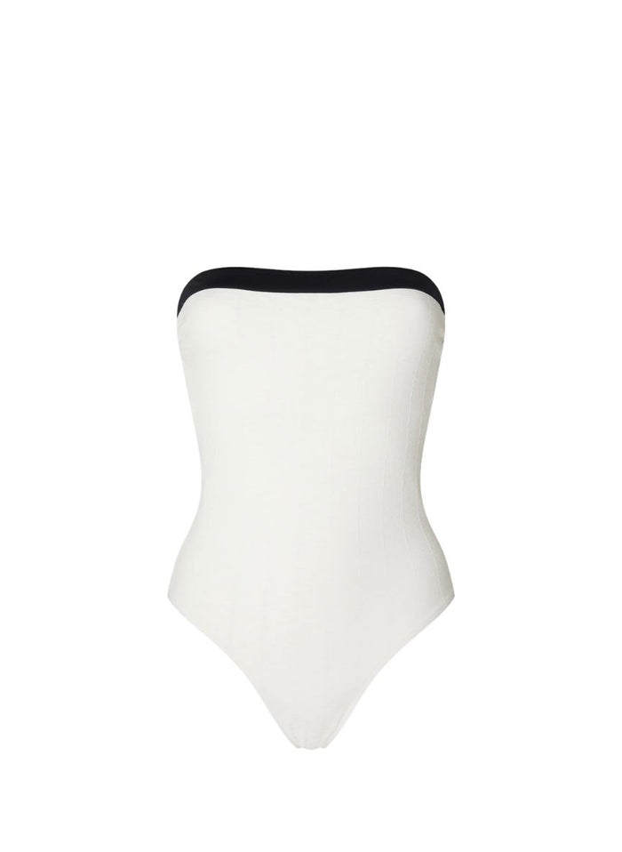 One-Piece Kiohne Jade Bandeau One Piece Off White Jacquard Apoella