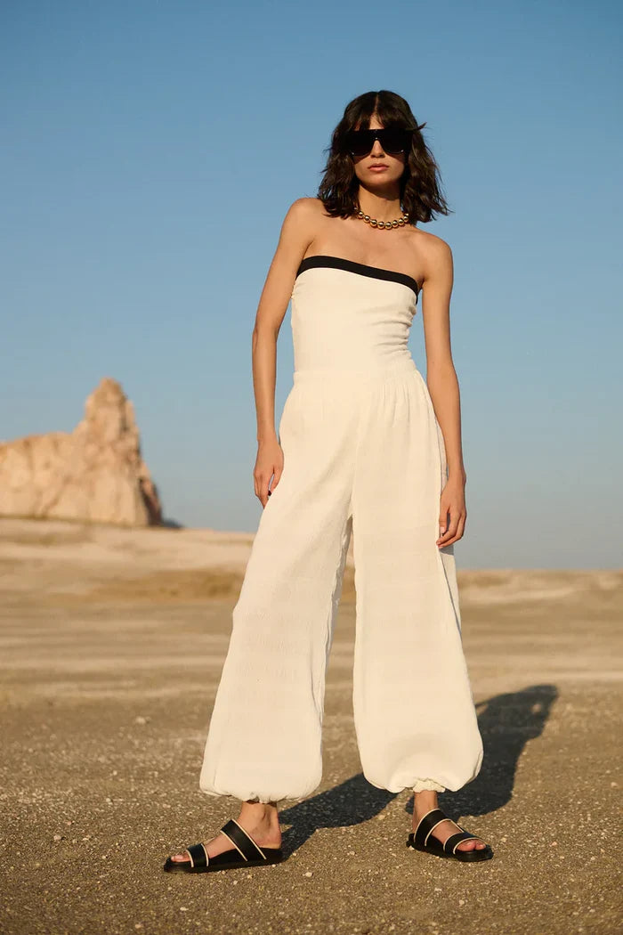 One-Piece Kiohne Jade Bandeau One Piece Off White Jacquard Apoella