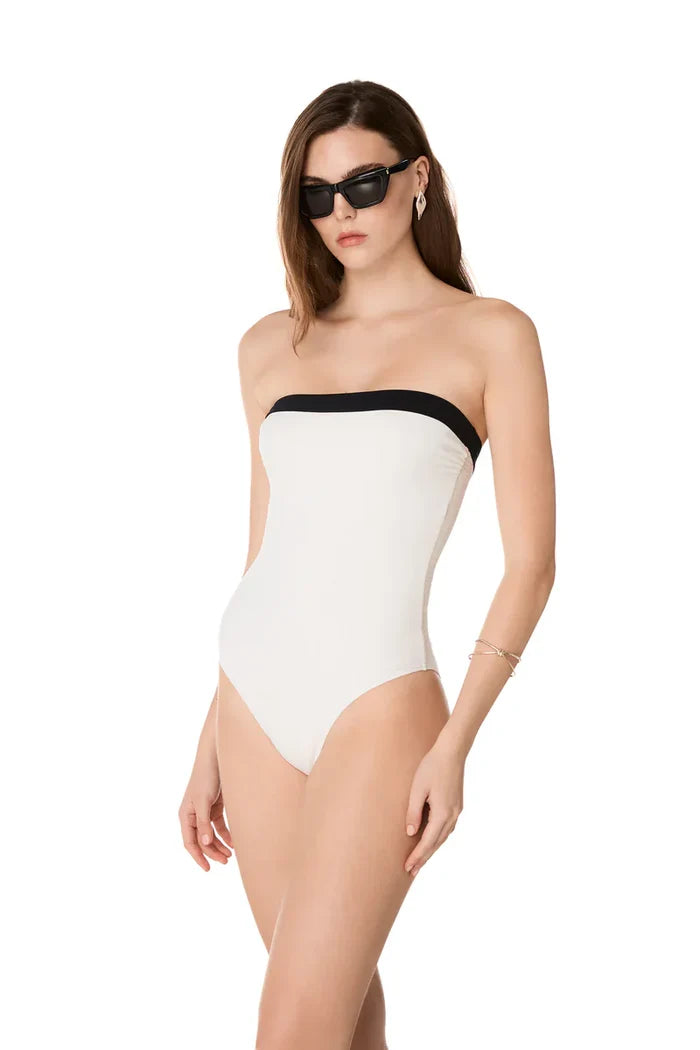 One-Piece Kiohne Jade Bandeau One Piece Off White Jacquard Apoella