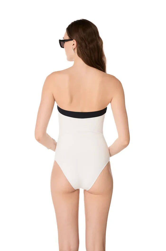 One-Piece Kiohne Jade Bandeau One Piece Off White Jacquard Apoella