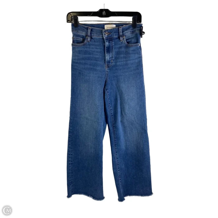 Jeans Cropped By Frame In Blue Denim, Size: 2