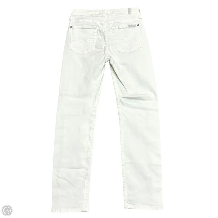 Jeans Skinny By 7 For All Mankind In Cream Denim, Size: 0