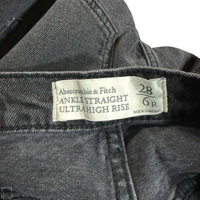Jeans Straight By Abercrombie And Fitch In Black Denim, Size: 6