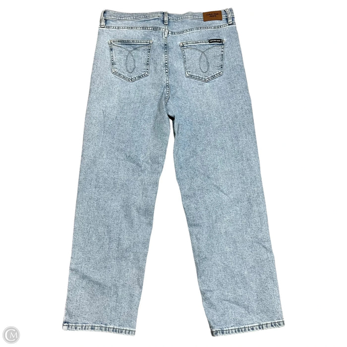 Jeans Straight By Calvin Klein In Blue Denim, Size: 12