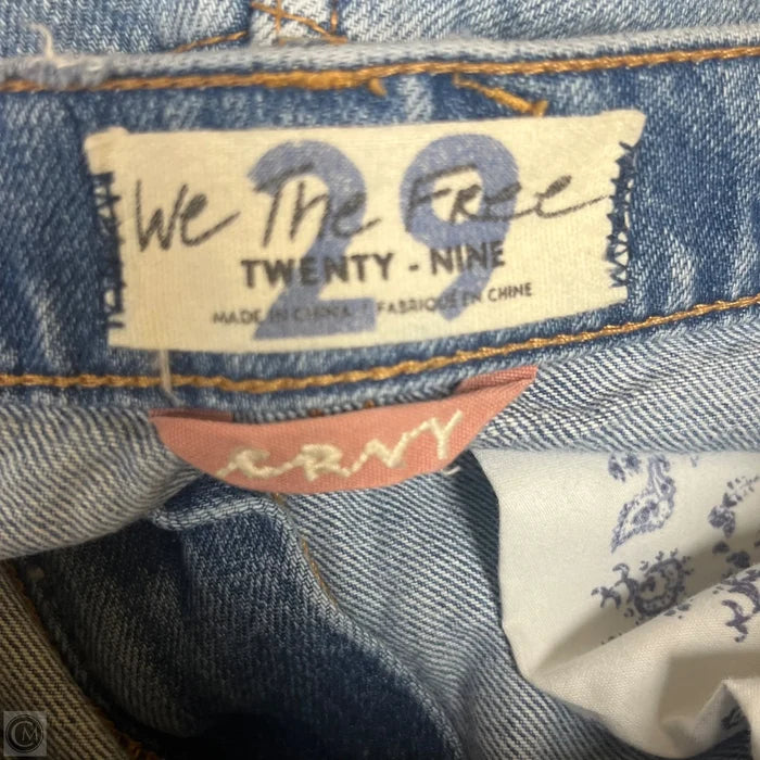 Jeans Straight By Free People In Blue Denim, Size: 8