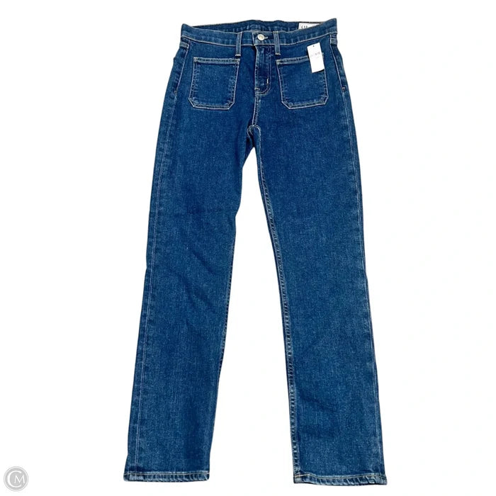 Jeans Straight By Gap In Blue Denim, Size: 4