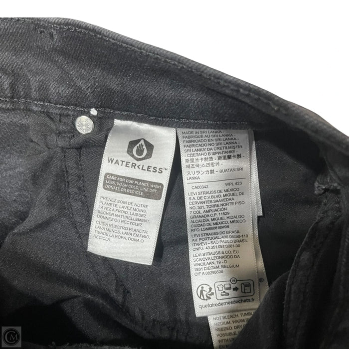 Jeans Straight By Levis In Black Denim, Size: 10