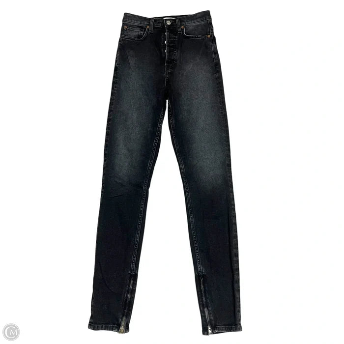 Jeans Straight By Redone In Black Denim, Size: 2