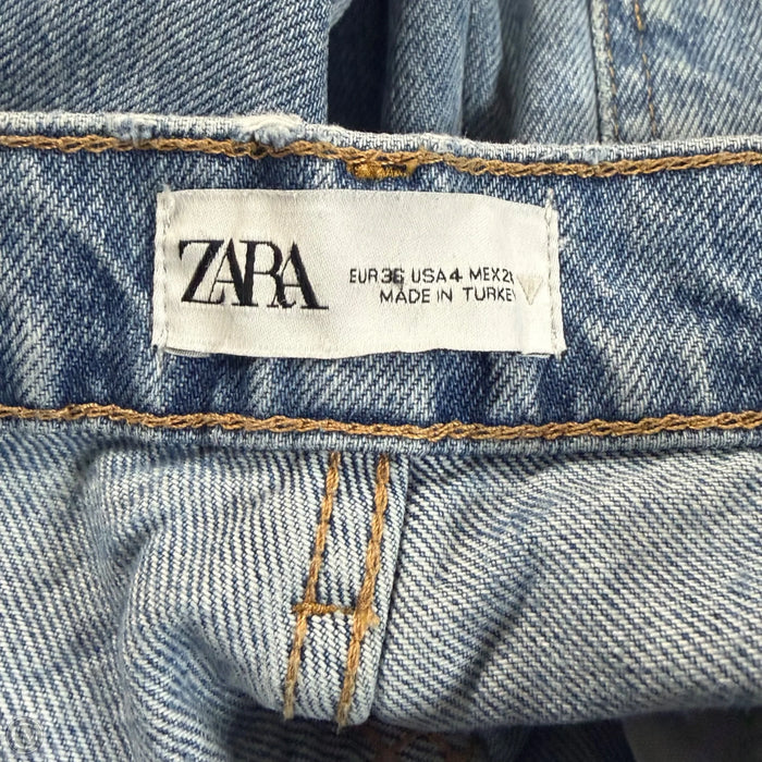 Jeans Straight By Zara In Blue Denim, Size: 4