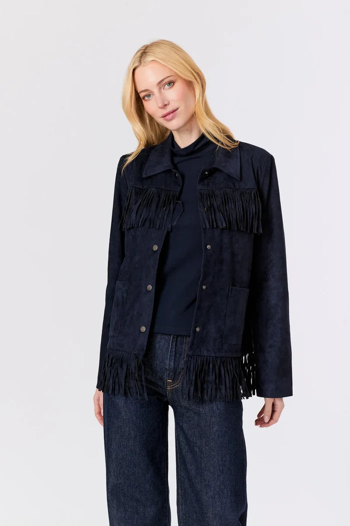 Js65005 Navy Fringe Jacket