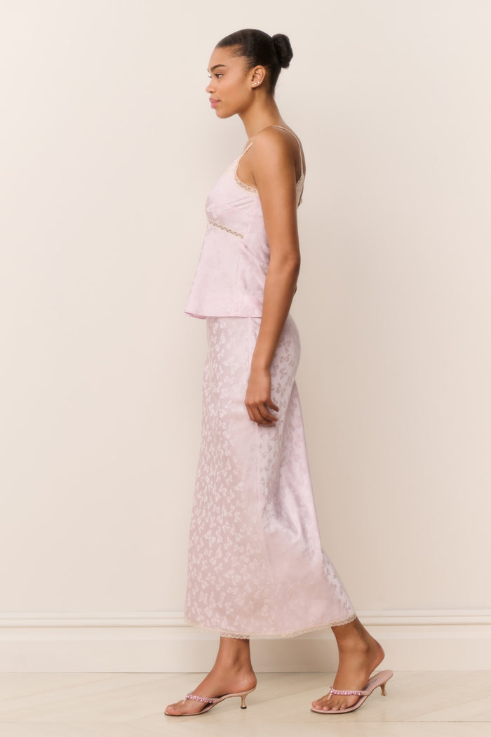 Kalo Silk-Blend Bow Jacquard Maxi Skirt