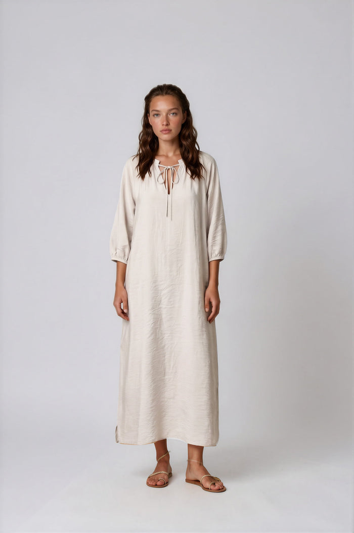 Caftans APLA Kappa Chi Wrinkle Caftan Ecru Apoella