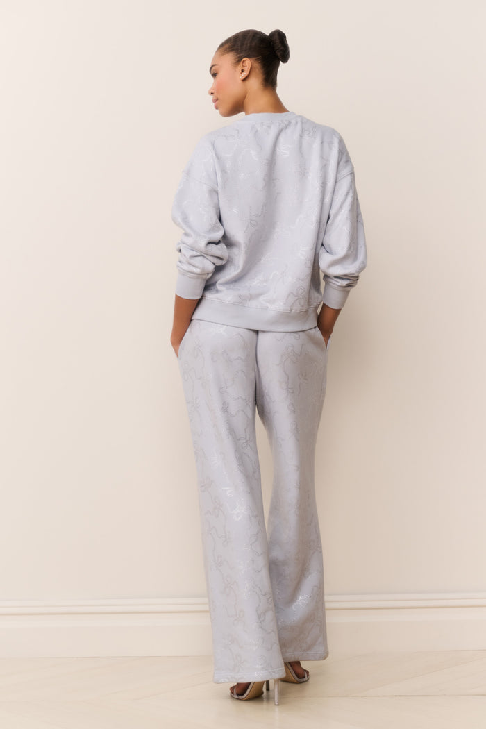 Karabeth Bow Embellished Fleece Pullover