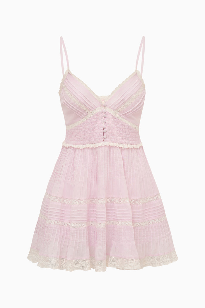 Krista Lace-Trimmed Cotton Mini Dress