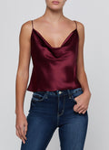 La40657 Merlot Silk Camisole