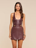 La40894 Mahogany Faux Leather Tank