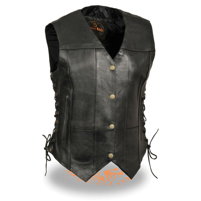 Ladies 6 Pocket Laced Vest: Features:-

Premium Milled Cowhide 1