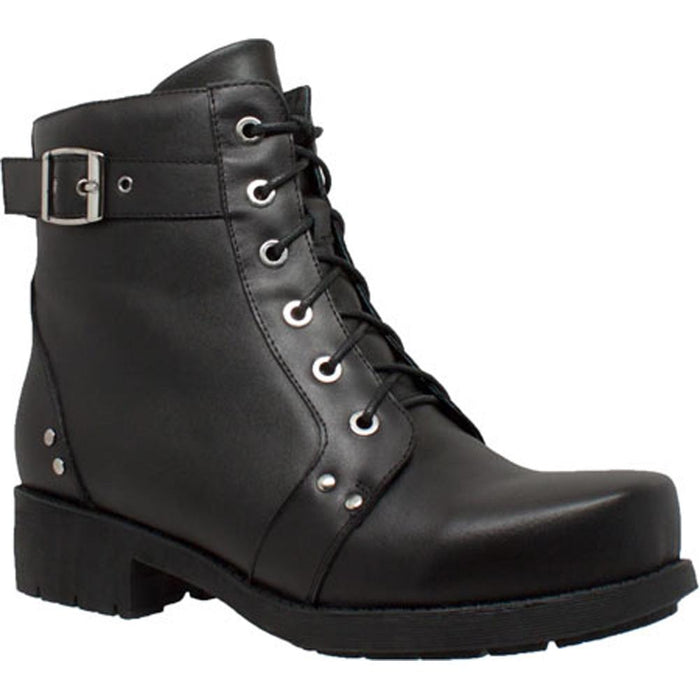 Ladies 6" Zippered Boot Bk: Description
This 6 inch black biker boot, built for comfort, durability, and traction control sol