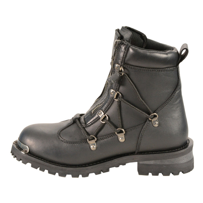 Ladies Boot W/Zipper Black: Features:

Genuine waterproof
Leather
Double zip front entry
Anti slip, oil Resistant outsole wit