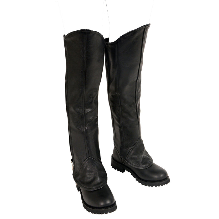 Ladies Knee High Half Chaps: Features:

Women's Knee High Half Chap with Zipper Entry
Premium Cowhide Leather 1