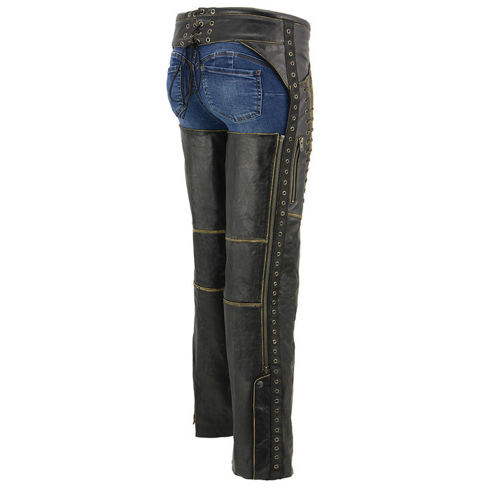 Ladies Lace and Grommet Chaps
