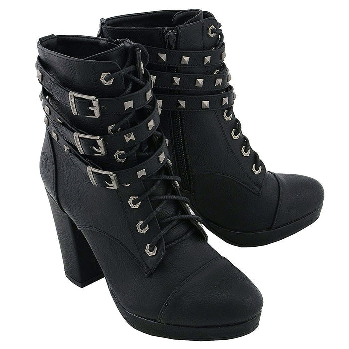Ladies Lace to the Toe Boots: Features:

Women's Lace to Toe Boot
Synthetic Leather Upper
Anti-Slip Bottom, Platform Heel
Cro