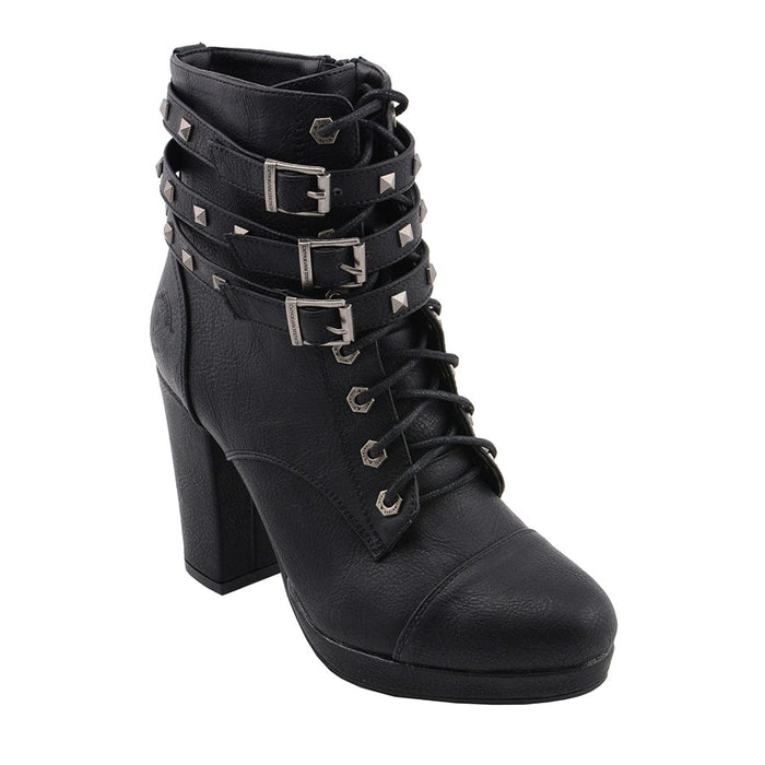Ladies Lace to the Toe Boots: Features:

Women's Lace to Toe Boot
Synthetic Leather Upper
Anti-Slip Bottom, Platform Heel
Cro