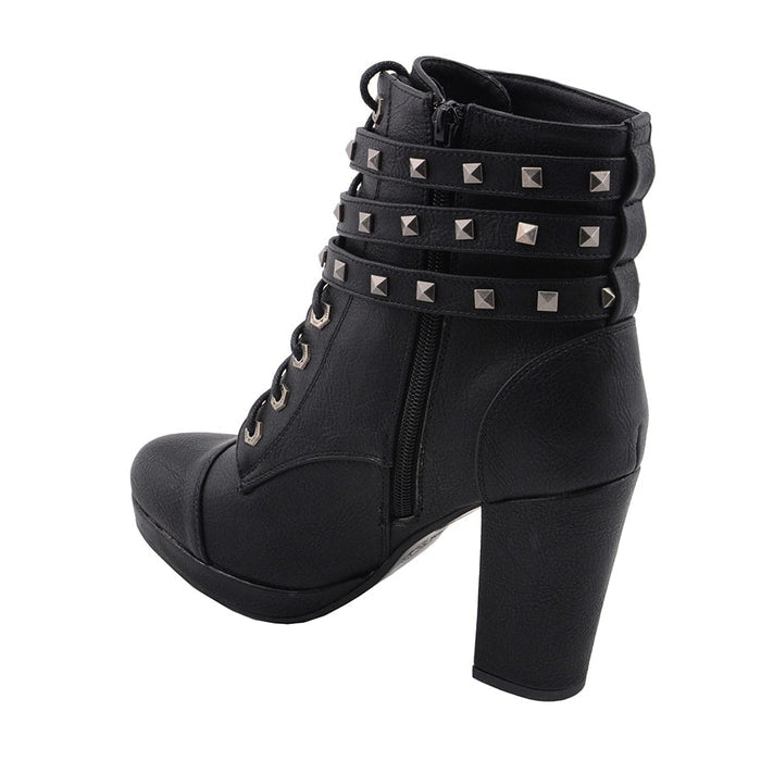 Ladies Lace to the Toe Boots: Features:

Women's Lace to Toe Boot
Synthetic Leather Upper
Anti-Slip Bottom, Platform Heel
Cro