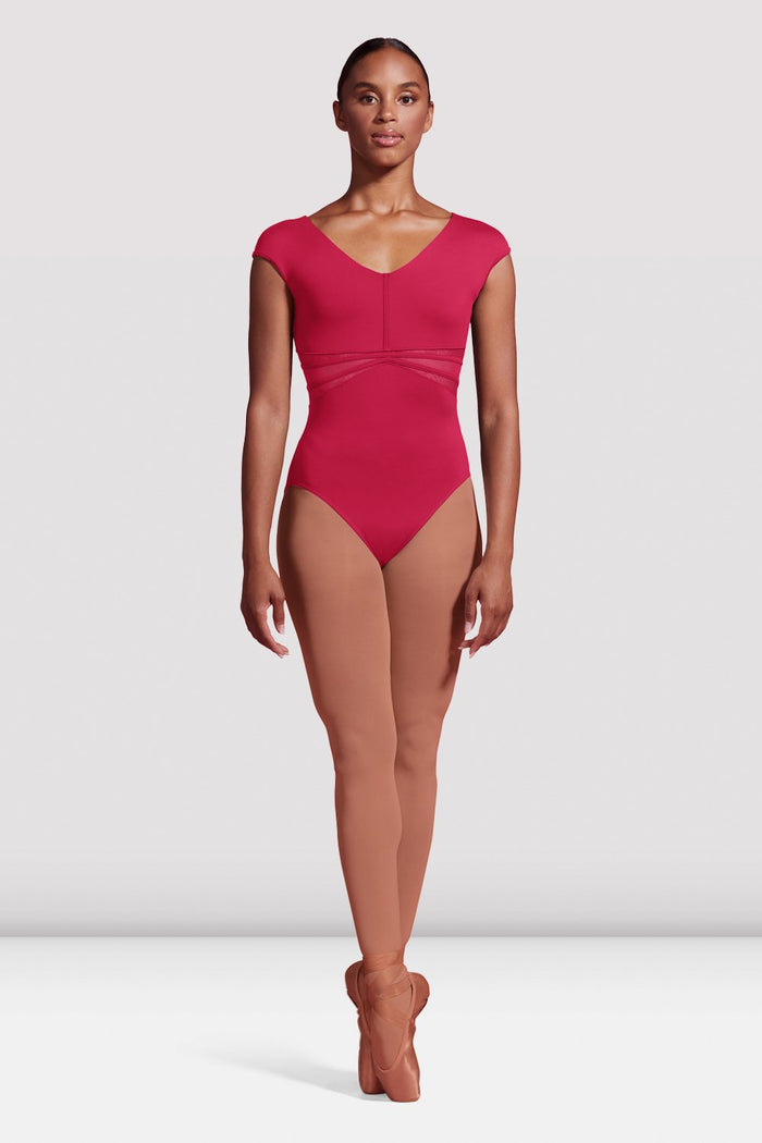 Ladies Mirella Boutique Spliced Lace Cap Sleeve Leotard