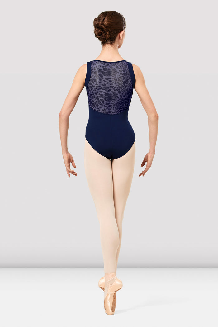 Ladies Olimpia Animal Print Mesh Back Tank Leotard