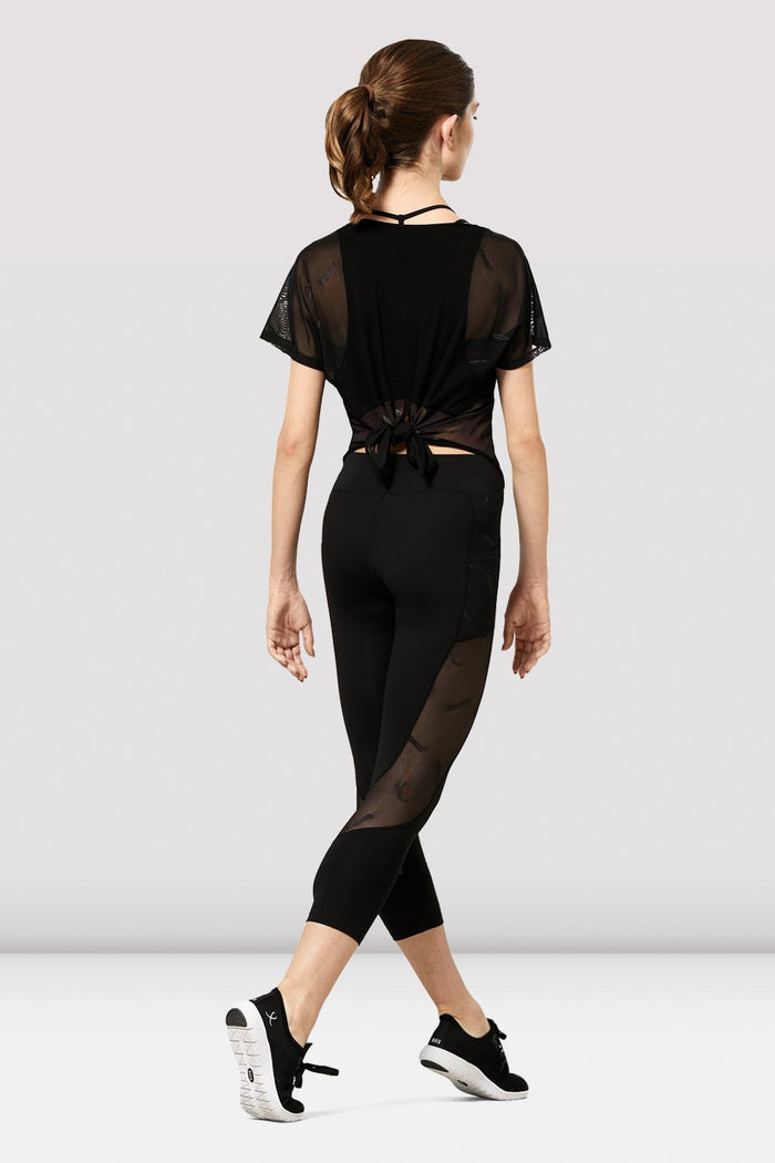 Ladies Yanah Bloch Logo Mesh Panelled Leggings