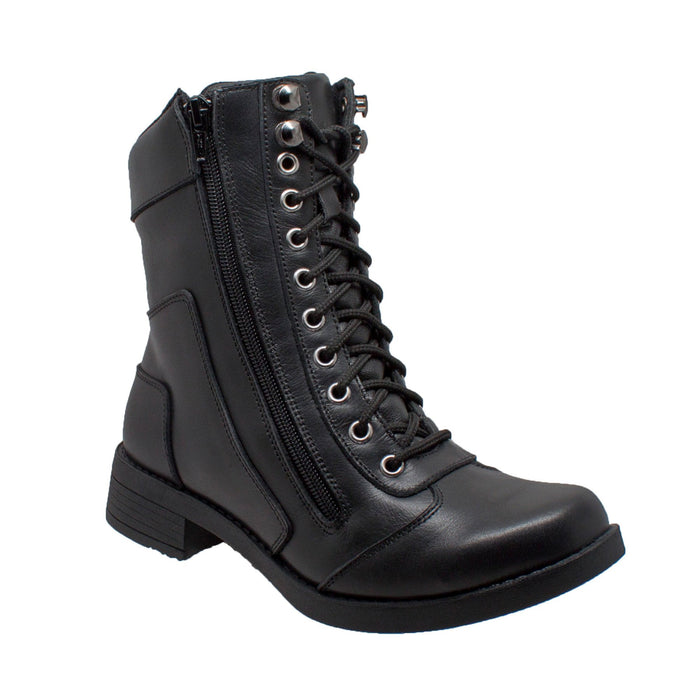 Ladies Zipper Biker Boot Black: Ladies Zipper Biker Boot Black