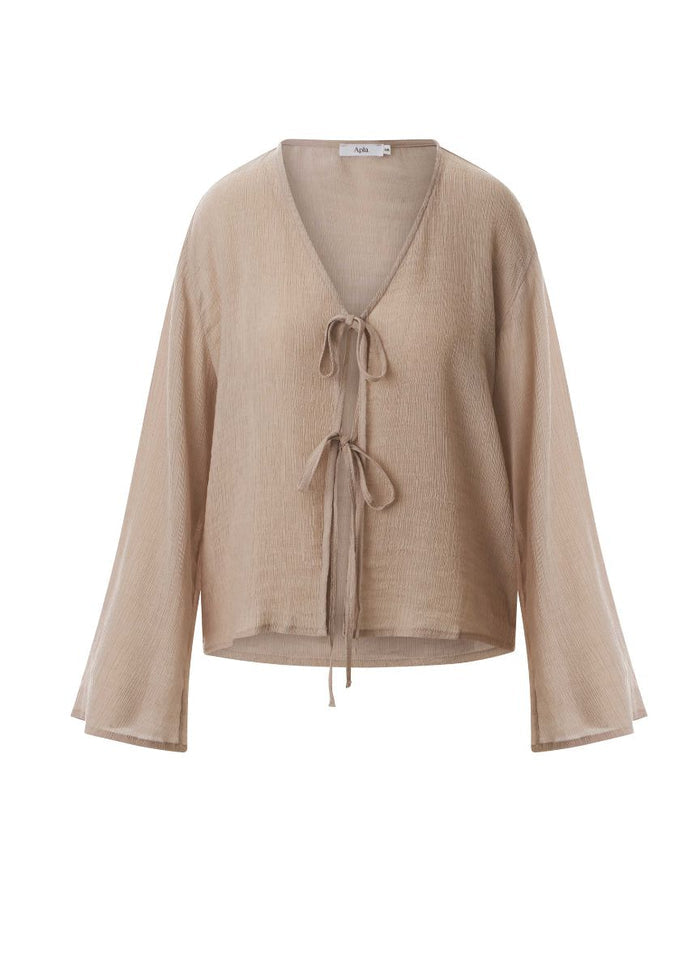 Blouses APLA Lamda Crinkled Loose Top Beige Apoella