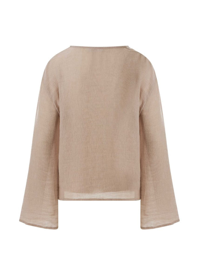Blouses APLA Lamda Crinkled Loose Top Beige Apoella