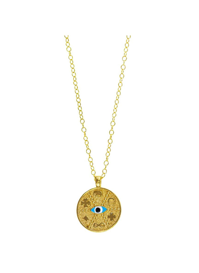 Necklaces ASTRA Large Evil Eye With Lucky Charms Chain O/S Apoella