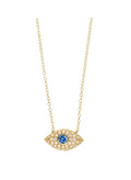 Necklaces ASTRA Large Oval Evil Eye Necklace Gold-White-Sky O/S Apoella