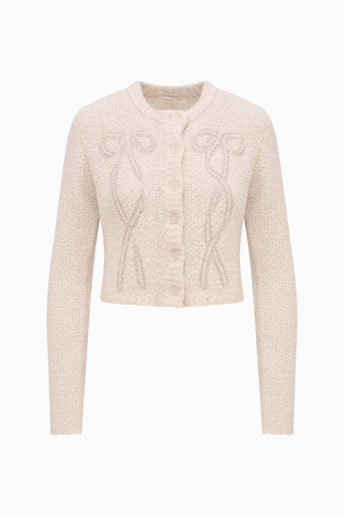 Leocadia Wool-Blend Embellished Cardigan