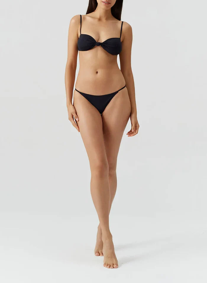 Swimwear Melissa Odabash Lille Knot Front Bikini Top Black Apoella