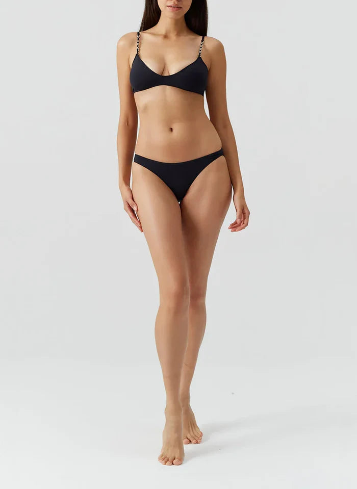 Swimwear Melissa Odabash Lima Chain Straps Bikini Top Black Apoella