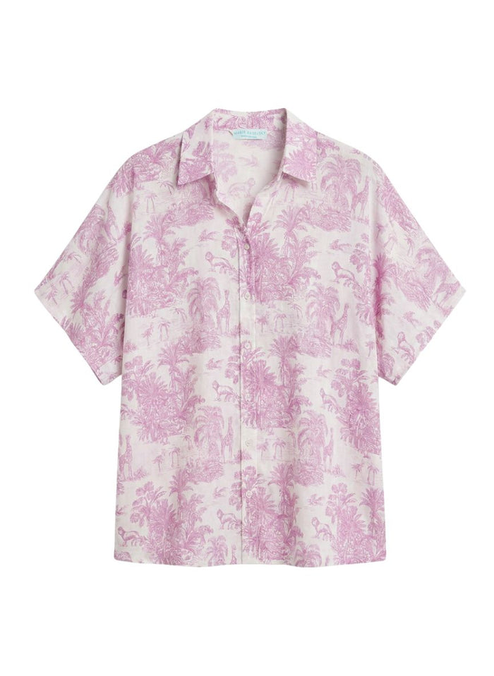 Shirts Marie Raxevsky Linen Shirt Jungle Lilac Apoella